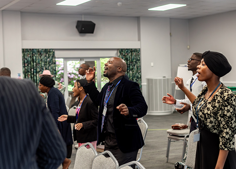 Guests worshipping