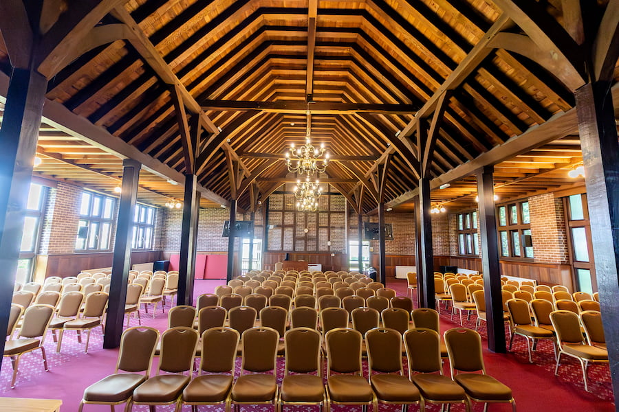 The Chapel at The Hayes set out in theatre style.