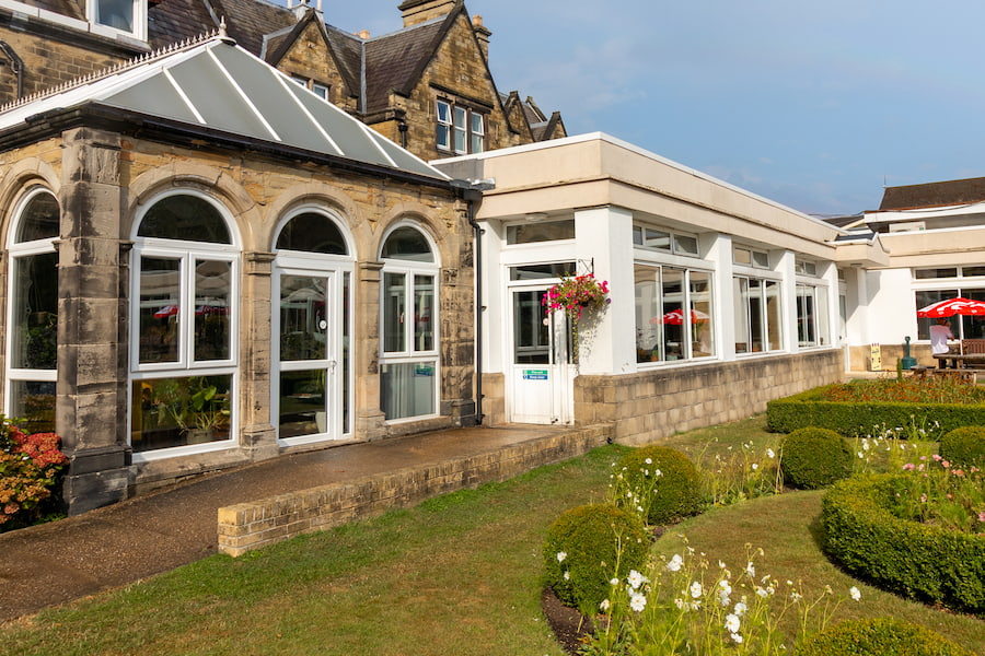 The exterior of the vinery showing some of the gardens today.