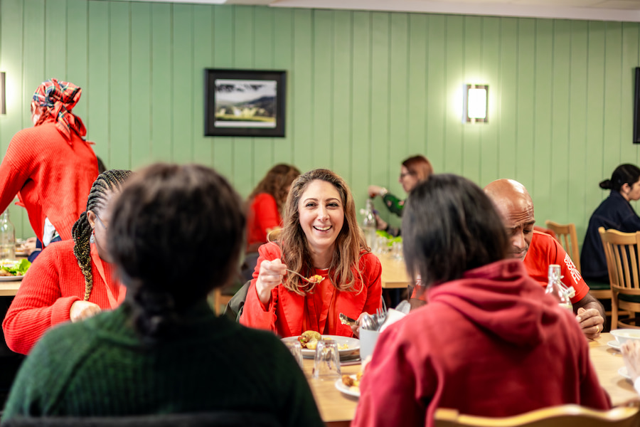 Delegated from Christian Aid eating while staying at The Hayes conference centre in Derbyshire.