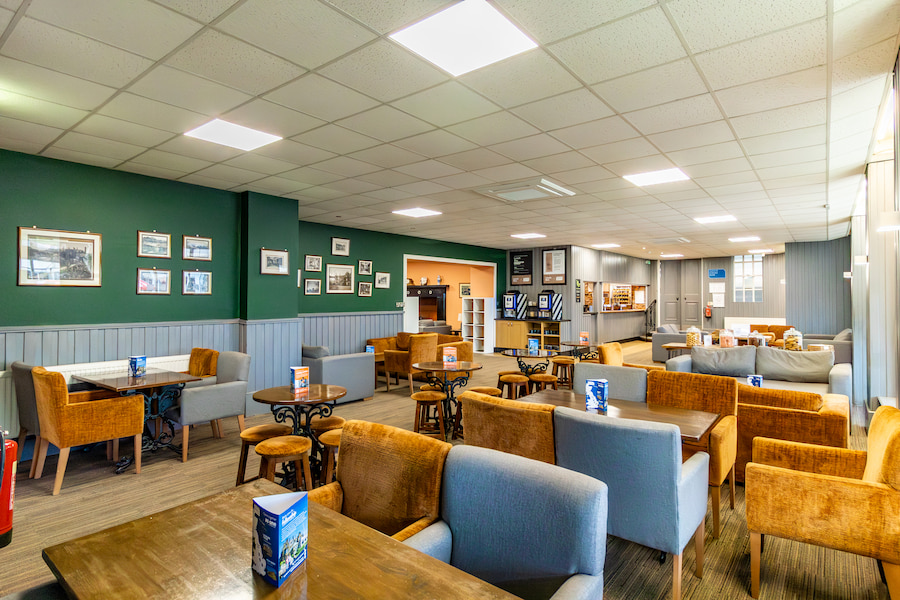 A wide shot of the bar lounge at The Hayes showing the Olive Tree.