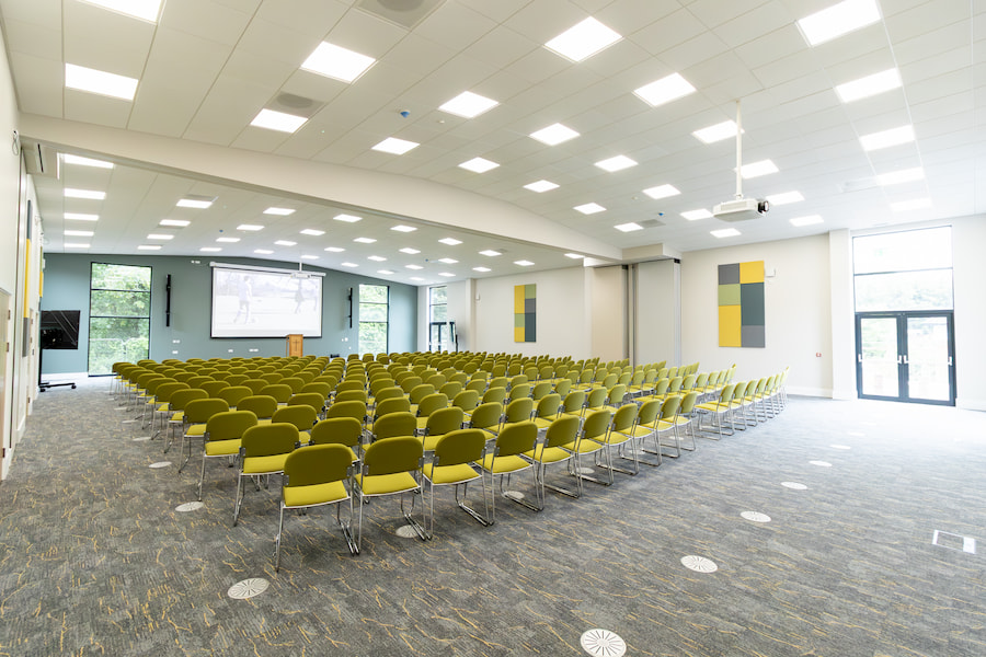 The full Kinton Hall set out in theatre-style