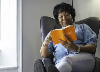 Woman reading bible