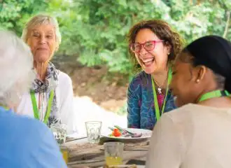 Group of women eating